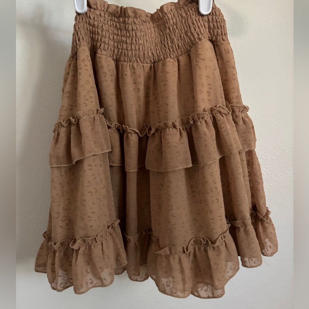 Altard state brown tiered skirt